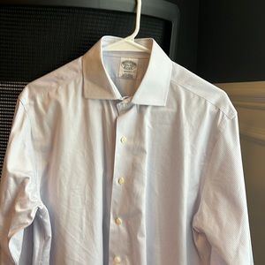 Brooks Brother luxury dress shirt, pink/he stripe, size 15.5/32 regent fit.